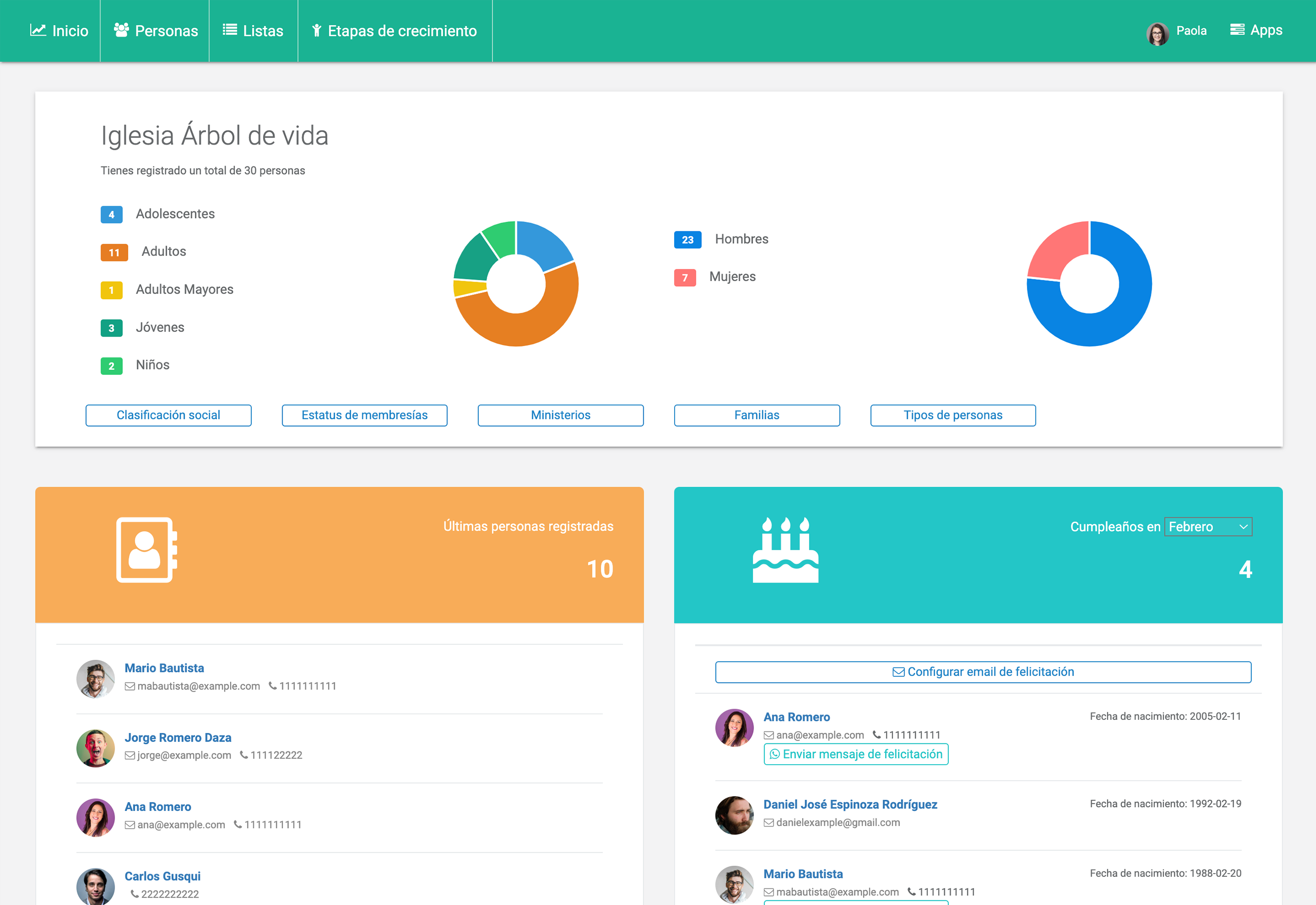 Sistema para administrar iglesias