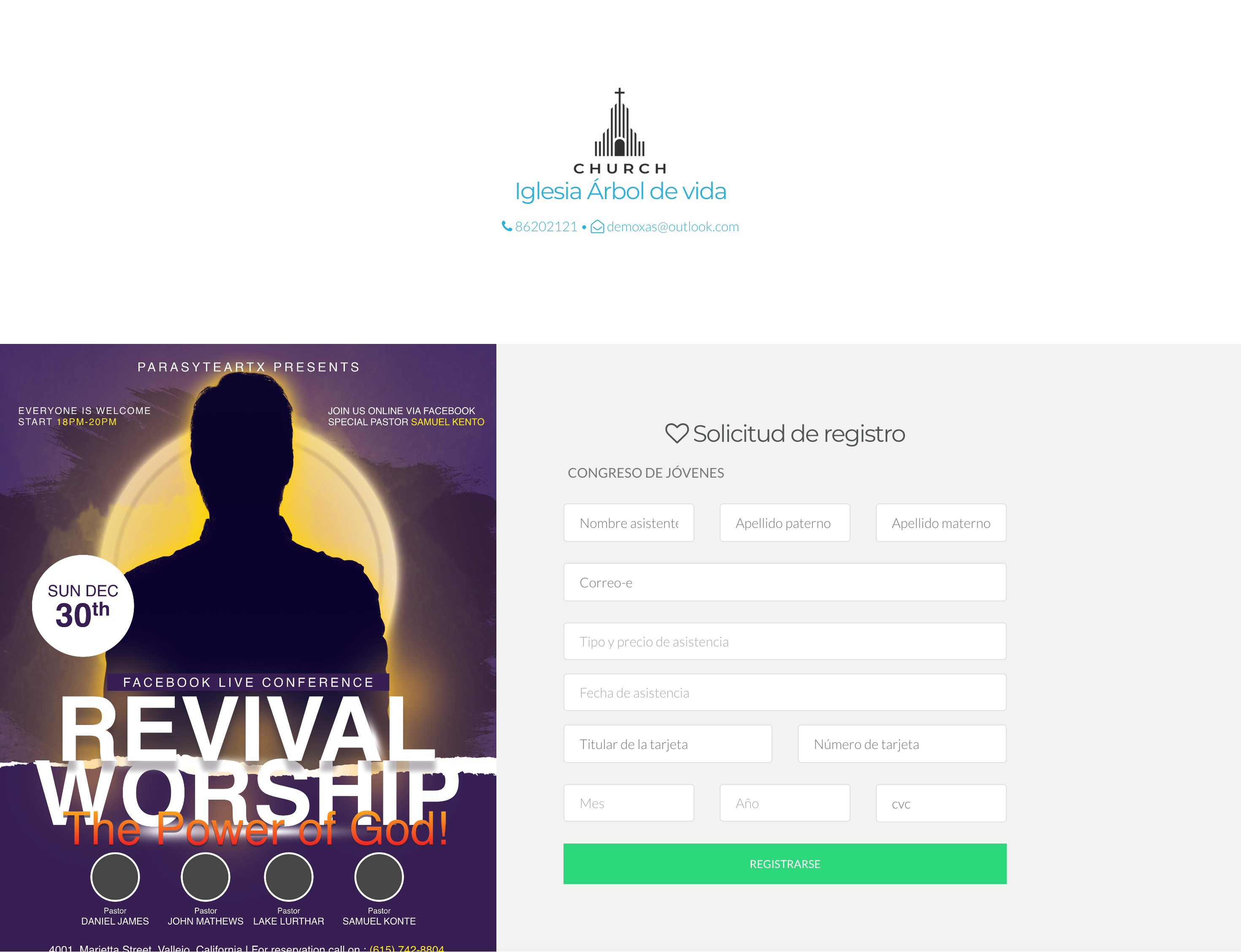 Programa los eventos de tu iglesia